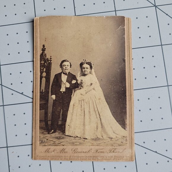 1860's General Tom Thumb Carte de Visite CDV with 2 cent Civil War Tax Stamp - Picture 1 of 6